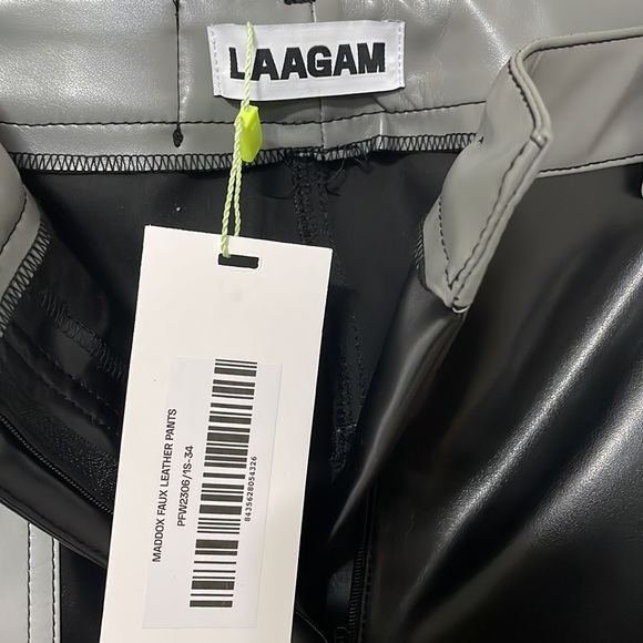 LAAGAM - Maddox Faux Leather Pants - Size 34 - Picture 5 of 5
